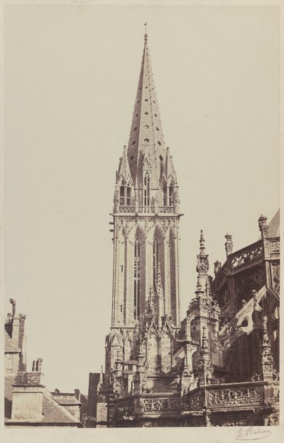 Kerk van Saint-Pierre, Caen,1855 (foto) door Edouard-Denis Baldus