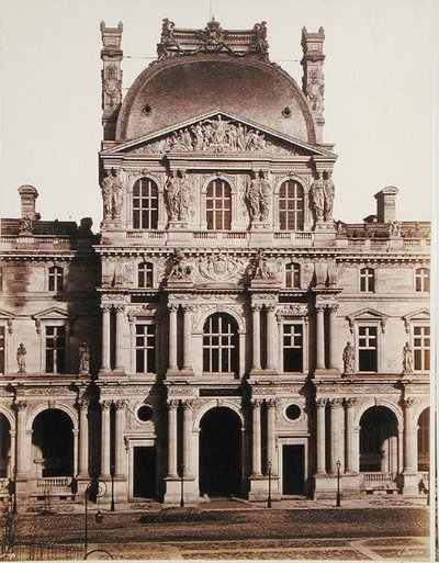 Het paviljoen Richelieu van het Louvre door Edouard Denis Baldus