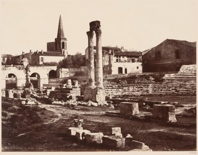 Theatre Romain a Arles (Romeins theater in Arles),c. 1855 (foto) door Edouard Denis Baldus