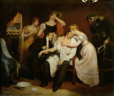 Charles-Ferdinand de France in zijn Loge bij de Opera op de Rue de Richelieu na te zijn Neergestoken door Louis Louvel door Edouard (1799 1877) Cibot