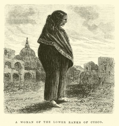 Een vrouw van de lagere rangen van Cuzco (gravure) door Edouard (after) Riou