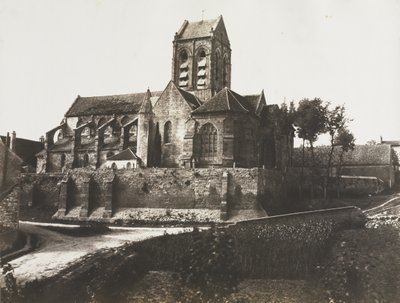 Kerk in Auvers door Édouard Baldus