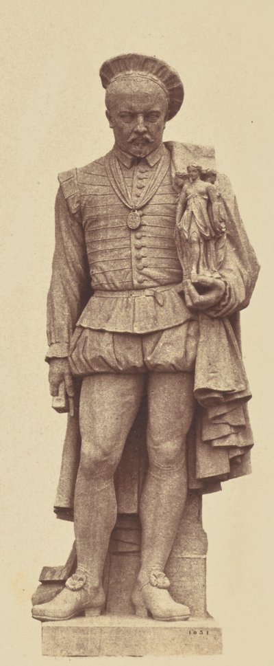 [Pilon", standbeeld door Louis Desprez, decoratie van het Louvre, Parijs]. door Édouard Baldus