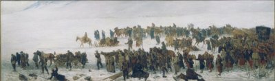 Trein van de gewonden door Edouard Castres