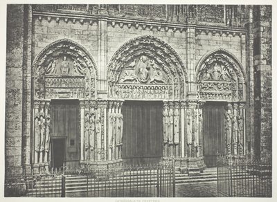 Hoofdportaal, kathedraal van Chartres door Edouard Denis Baldus