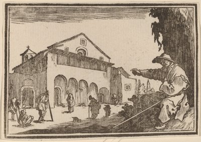 Armenhuis door Edouard Eckman after Jacques Callot