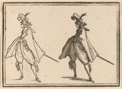 Heer in een Grote Mantel, Vooraanzicht door Edouard Eckman after Jacques Callot