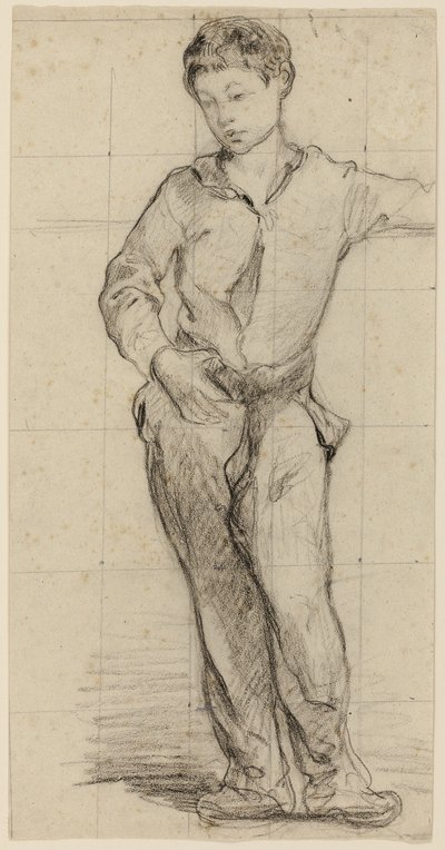 Toegeschreven aan Édouard Manet - Jonge man staand (Léon Leenhoff) (recto), 1864-65 door Édouard Manet