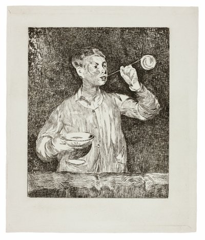 Jongen die zeepbellen blaast door Édouard Manet