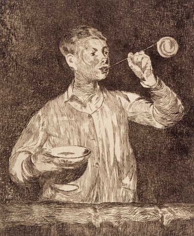 Jongen die zeepbellen blaast door Édouard Manet