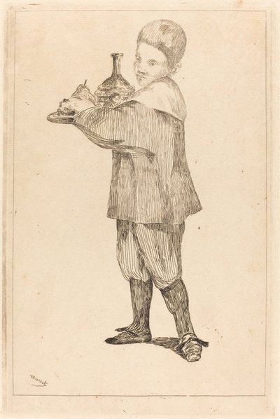 Kind met een dienblad door Édouard Manet