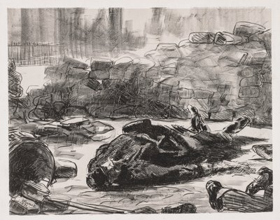 Burgeroorlog (Scène van de Commune van Parijs) door Édouard Manet
