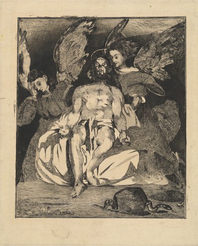 Dode Christus met engelen (Christ aux anges) door Édouard Manet
