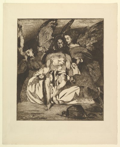 Dode Christus met engelen, 1866-67 door Édouard Manet