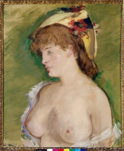 De blonde met blote borsten door Édouard Manet