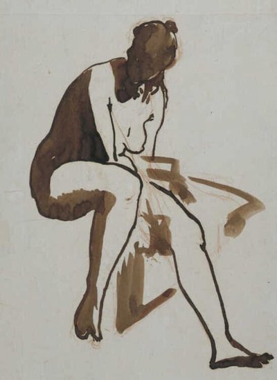 Manet - Zittende baadster, circa 1858 - 1860 door Édouard Manet