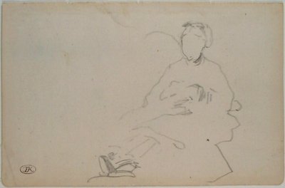 Manet - Schets van een zittende vrouw (blad uit een schetsboek), circa 1864-1868 door Édouard Manet