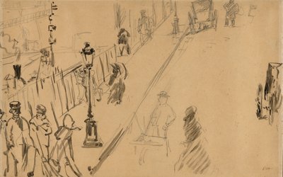 Manet - De rue Mosnier met gaslamp, 1878 door Édouard Manet