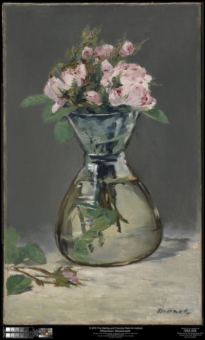 Mosrozen in een vaas door Édouard Manet