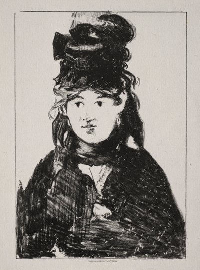 Portret van Berthe Morisot, 1872 door Édouard Manet