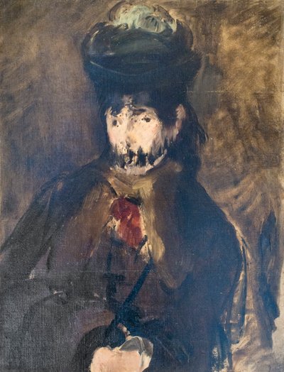 Portret van Berthe Morisot met een sluier door Édouard Manet