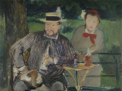 Portret van Ernest Hoschedé met zijn dochter Marthe, ca. 1876 door Édouard Manet