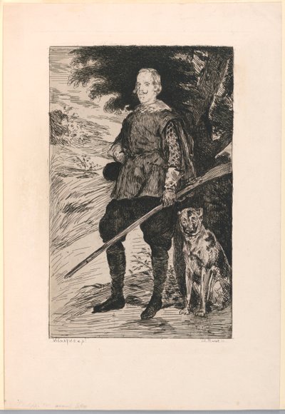 Portret van Filips IV, koning van Spanje, naar Diego Velazquez door Édouard Manet