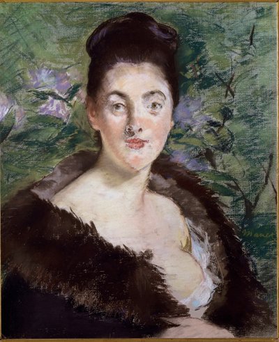 Portret van onbekende of de vrouw in bont door Édouard Manet