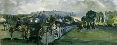 Renbaan in Longchamps door Édouard Manet