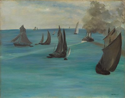 Zeezicht, Rustig Weer (Vue de mer, temps calme) door Édouard Manet