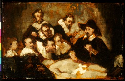 De Anatomieles, naar Rembrandt door Édouard Manet