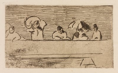 De borstwering van de brug, plaat 5 uit Le Fleuve door Édouard Manet