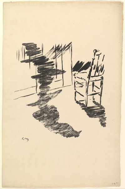 De schaduw die op de vloer zweeft. Illustratie bij The Raven van Edgar Allan Poe door Édouard Manet