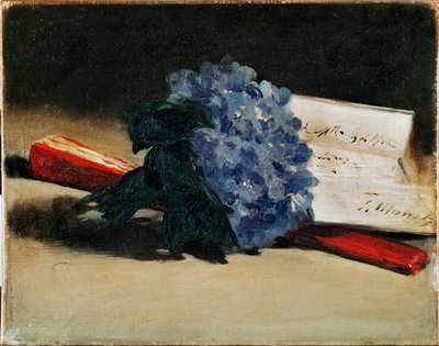 Het bosje viooltjes (olieverf op doek) door Edouard Manet