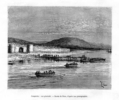 Campeche, Yucatán, Mexico, 19e eeuw door Edouard Riou