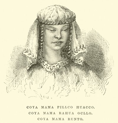 Coya Mama Pillco Huacco, Coya Mama Rahua Ocllo, Coya Mama Runto door Edouard Riou