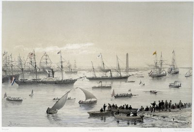Intocht van de Soeverein in het Suezkanaal bij Port Said in 
