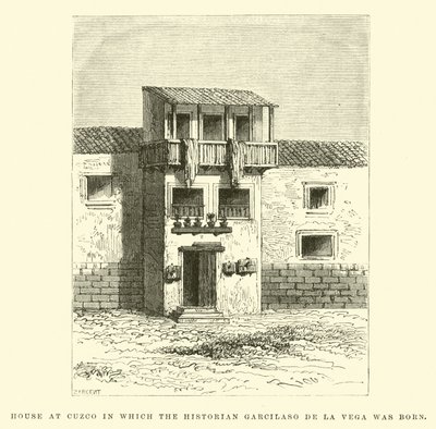 Huis in Cuzco waar de historicus Garcilaso de la Vega werd geboren door Edouard Riou