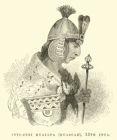 Inti-Cusi Huallpa (Huascar), 13e Inca door Edouard Riou