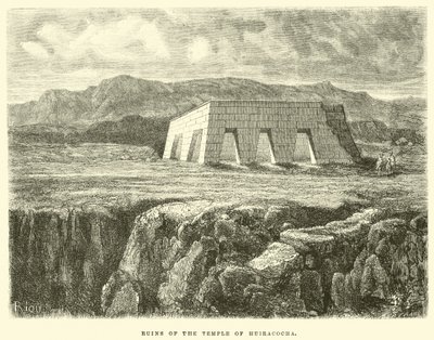 Ruïnes van de Tempel van Huiracocha door Edouard Riou