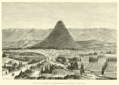 De stad en vallei van Arequipa, vanaf de hoogten van Yanahuara door Edouard Riou
