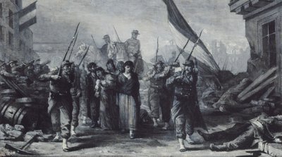 Brand van het stadhuis in 1871 door Edouard Toudouze