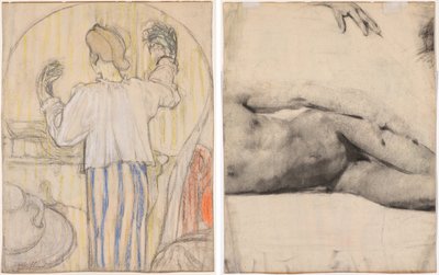 Voor de spiegel door Edouard Vuillard