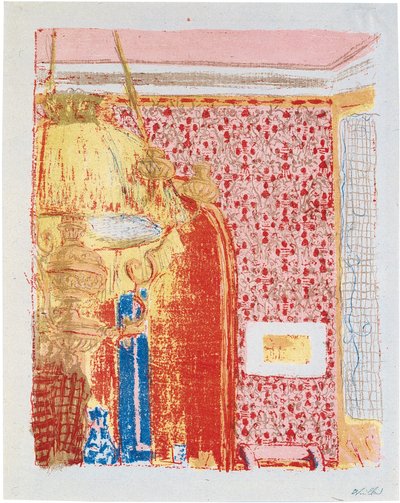 Interieur mit rosa Vorhängen II door Edouard Vuillard