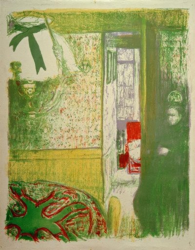 Interieur met hanglamp door Edouard Vuillard