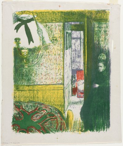 Interieur met een Hanglamp door Edouard Vuillard