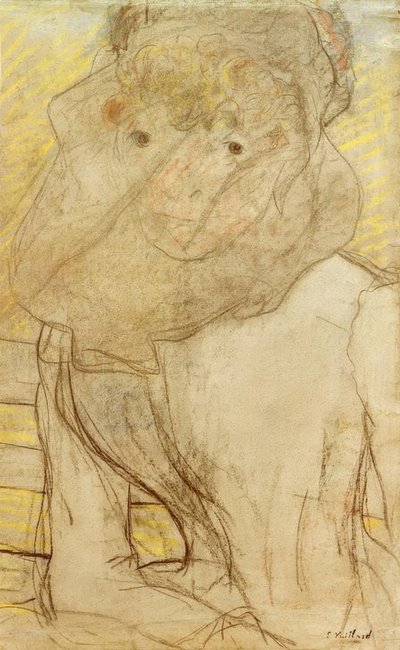 Jonge vrouw met viooltje door Edouard Vuillard
