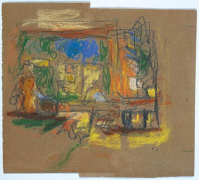 Kijk door een raam in een kamer door Edouard Vuillard