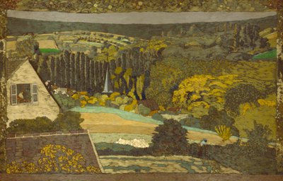 Landschap: Venster met uitzicht op het bos door Edouard Vuillard
