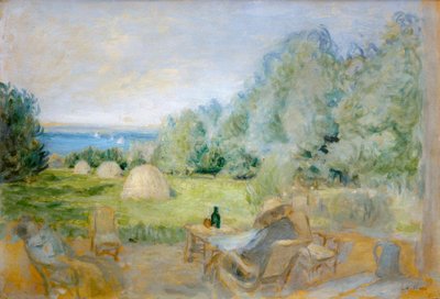 De hooibergen in de tuin van de vonken in Criqueboeuf door Edouard Vuillard